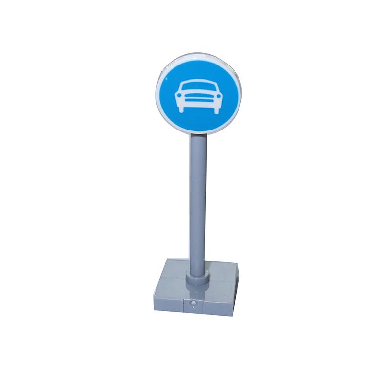 MOC Stadt Ampeln Straßenschilder Straßensperre Ampel Geschwindigkeitsbegrenzung Menschlicher Straßen Parkplatzschild Bausteine Szene Spielzeug