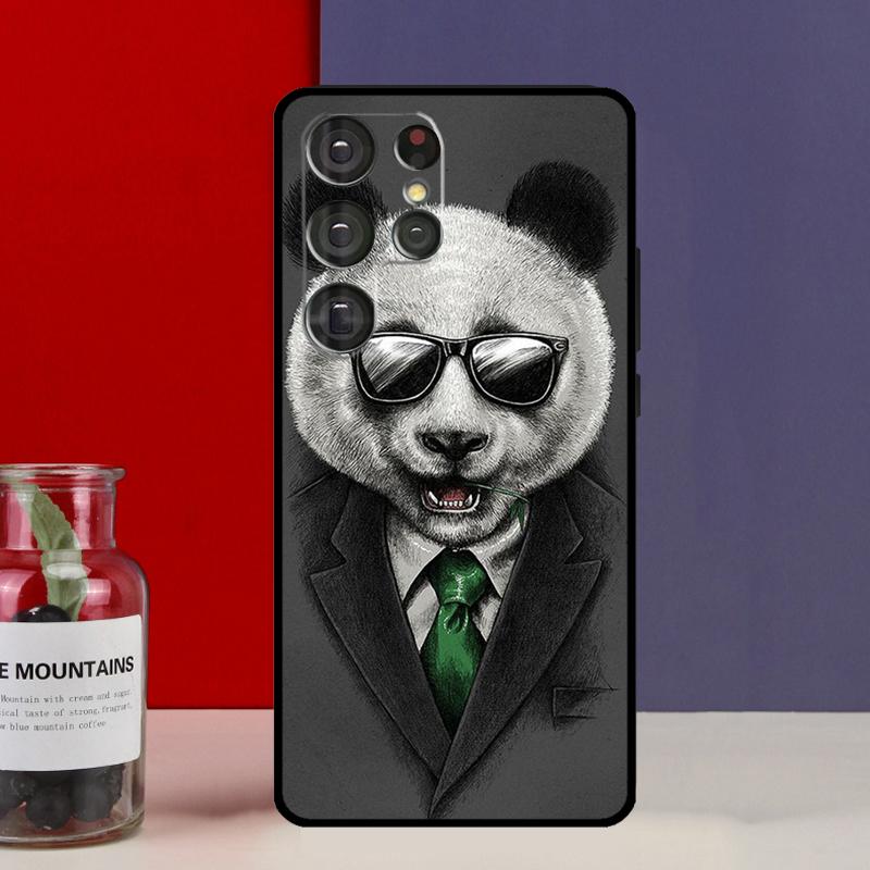 Cartoon Cute Panda Bear Funda Case For Samsung Galaxy S25 Ultra S9 S10 S20 S21 FE S22 S23 Plus S24 Ultra Phone Cover