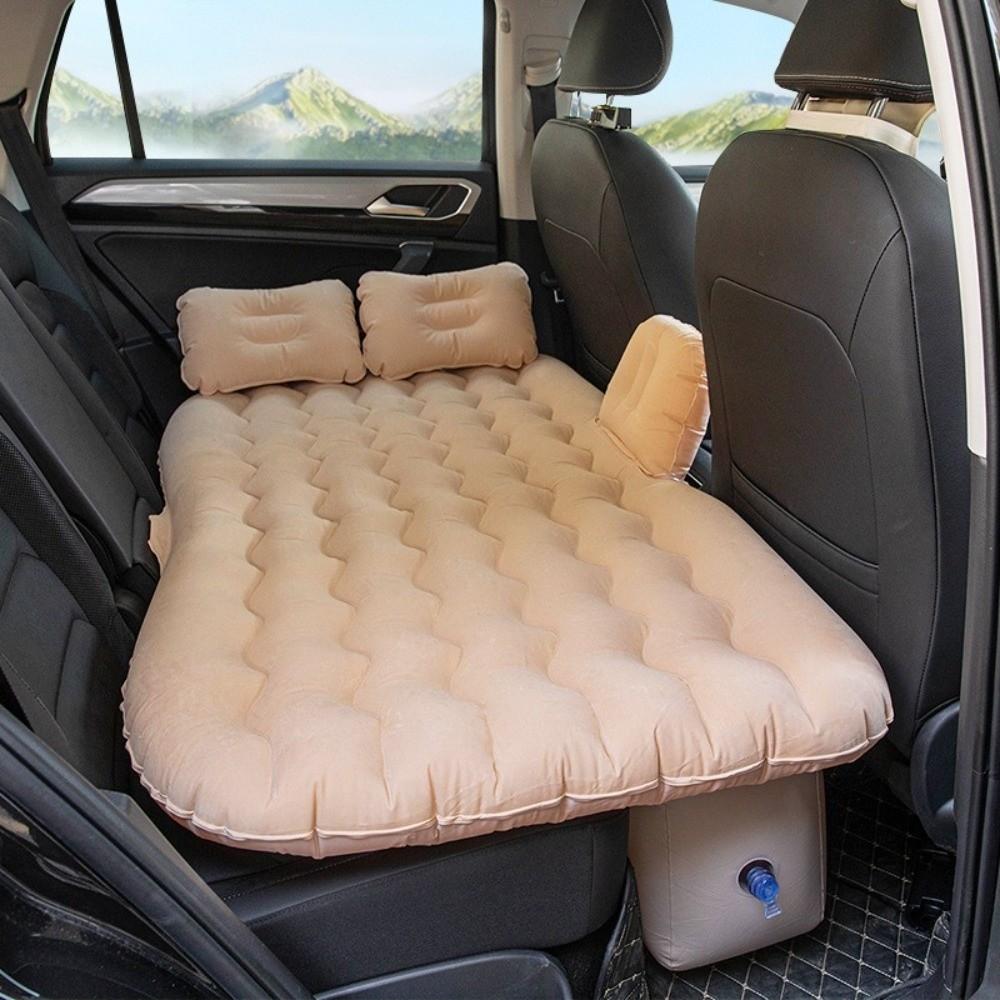 Portable Air Inflatable Car Travel Bed Mat Flocked Sedan Rear Seat Inflatable Travel Mattress Outdoor Camping Mat Car