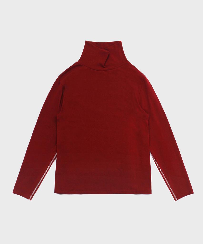 DENSITY Stitch Turtleneck Tee_Red Wine