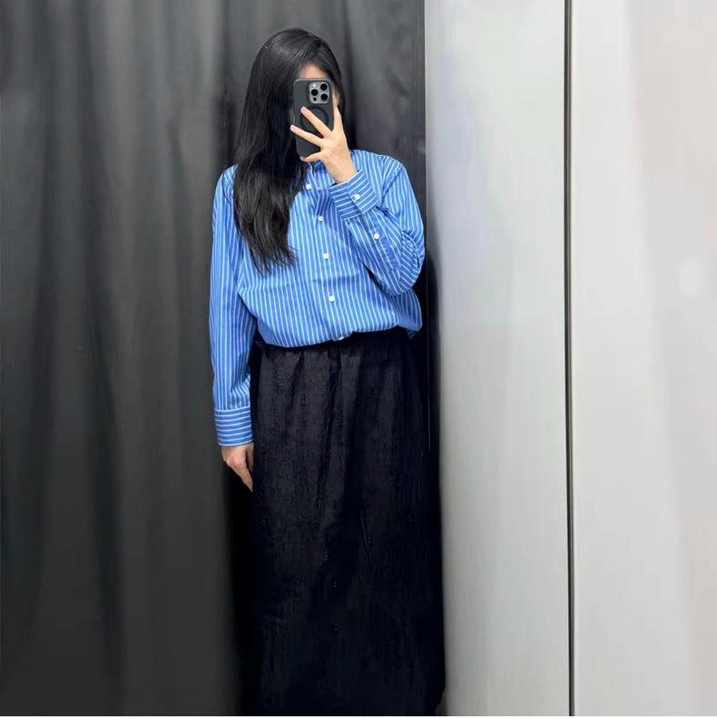 U 1116 Autumn New Women's Striped Loose Casual Shirt Long Sleeve Shirt Air Conditioning Shirt Women's Y169111