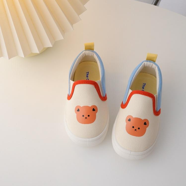 Children Canvas Shoes Girls Cute Cartoon Animal Print Canvas Shoes Boys Antislip Soft Sole Sneakers Size