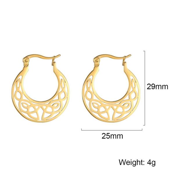 Cazador Vintage Filigree Hoop Earrings for Women Flower Tree Lotus Stainless Steel Jewelry Wedding Birthday Mother Gifts 2025