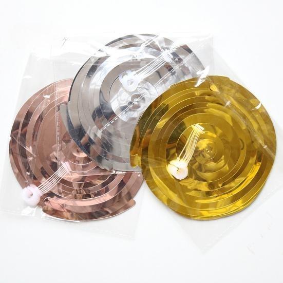 6PCS Spiral Pendant Party Streamers Hanging Plastic Streamer Spiral Pendant Twin Tail Party Ceiling Foil Swirl Decorations