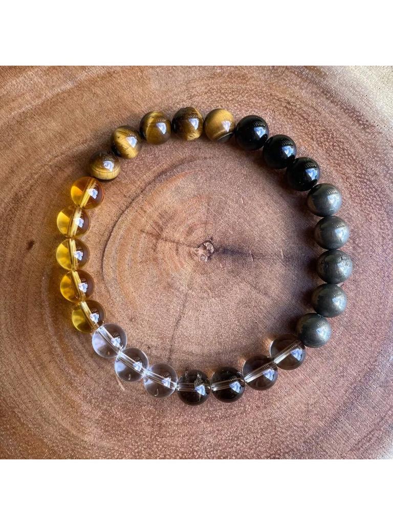 Natural Stone Crystal Bracelet Citrine Pyrite Tiger's Eye Stone To Open the Way Bracelet To Attract Love Successful People Recom