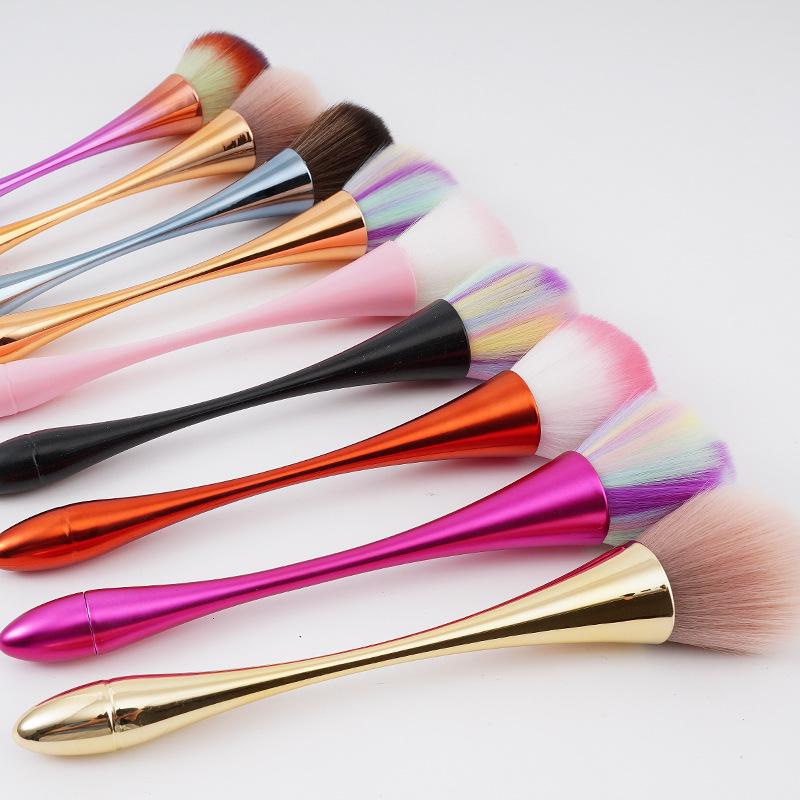 Compact Multi-Color Soft Makeup Brush for Powder & Blush in High-Footed Cup Design
