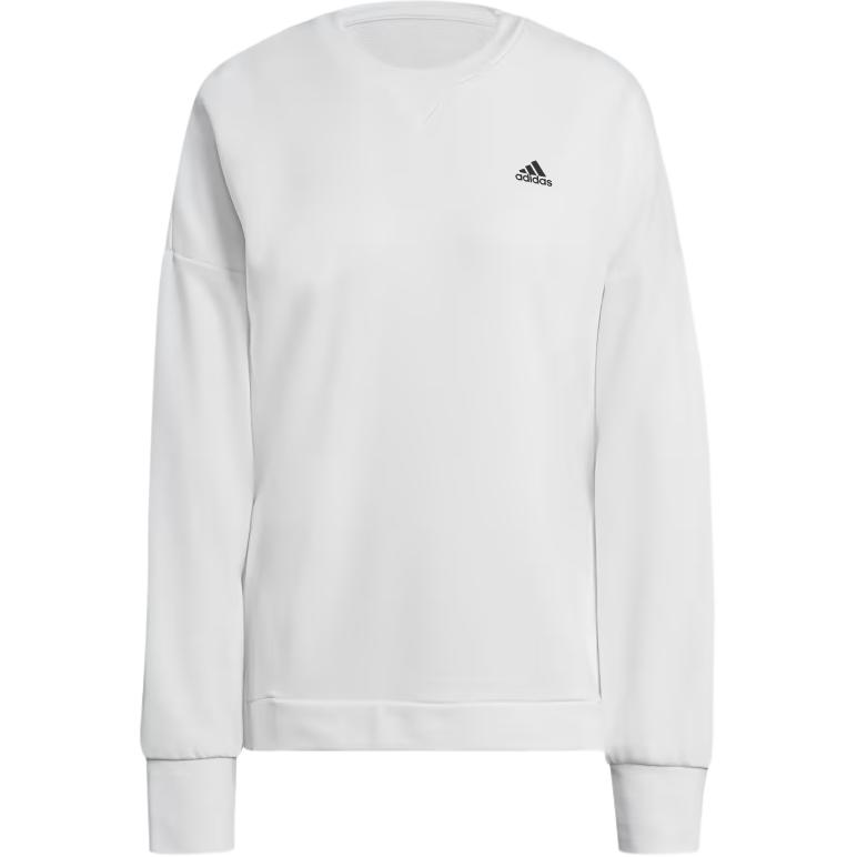 Adidas Back Print Side Slit Crew Neck Sweatshirt Women Sweatshirt Bright-White H67196