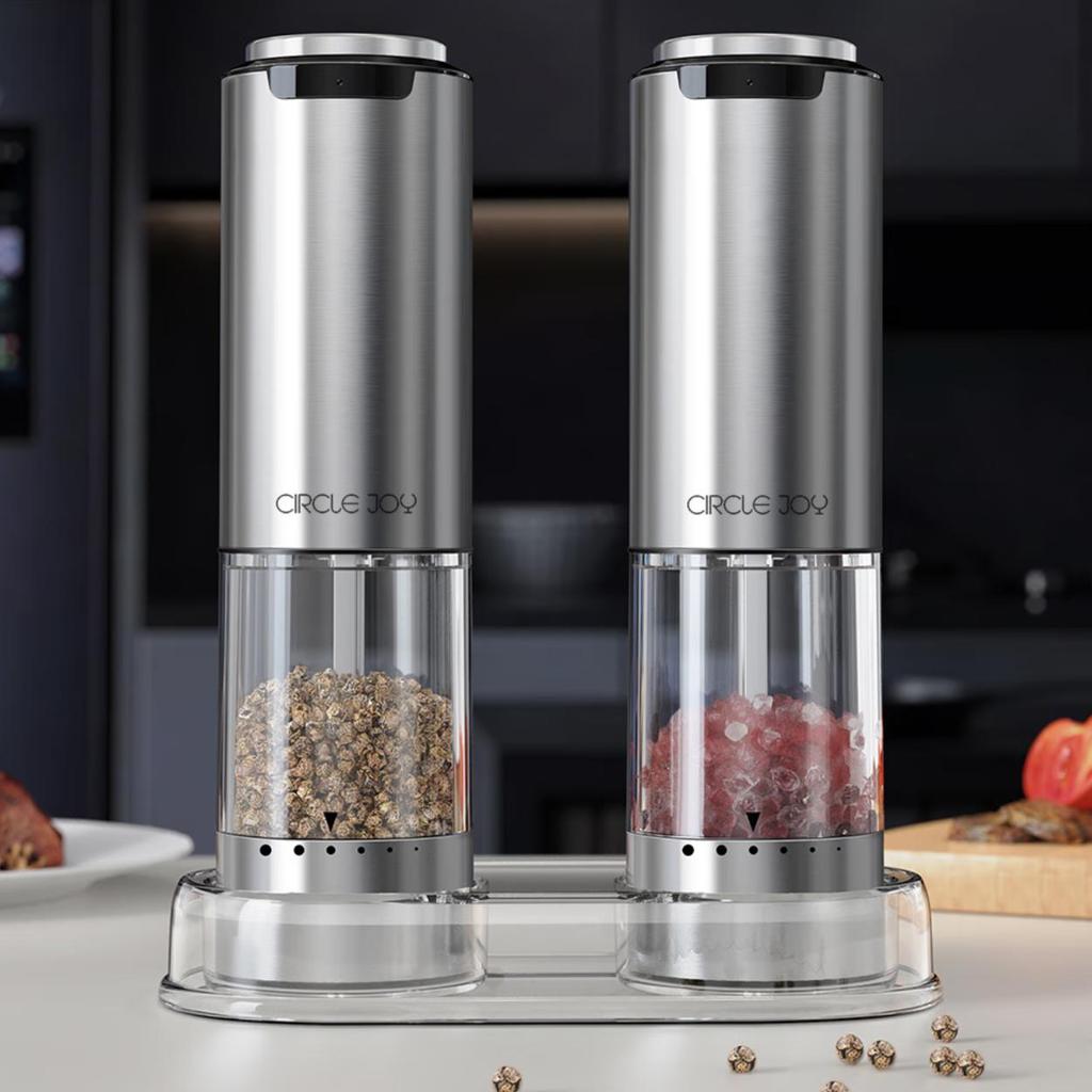 Circle Joy Electric Pepper Grinder, Rechargeable Home-Use Sichuan Pepper Black Pepper Sea Salt Grinder Seasoning Bottle Jar, Single Pack