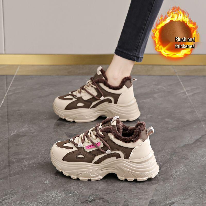Women's Genuine Leather Waterproof Non-Slip Running Shoes - Dad Style, Soft Sole, Autumn Collection, Small Feet Fit.