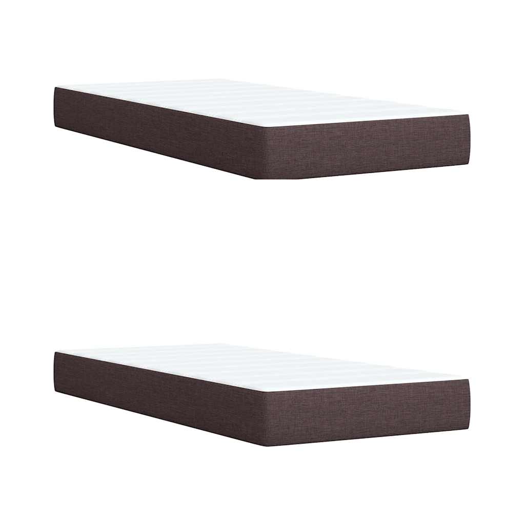 Box Spring Bed with Mattress Dark Brown 200x200 Cm Fabric
