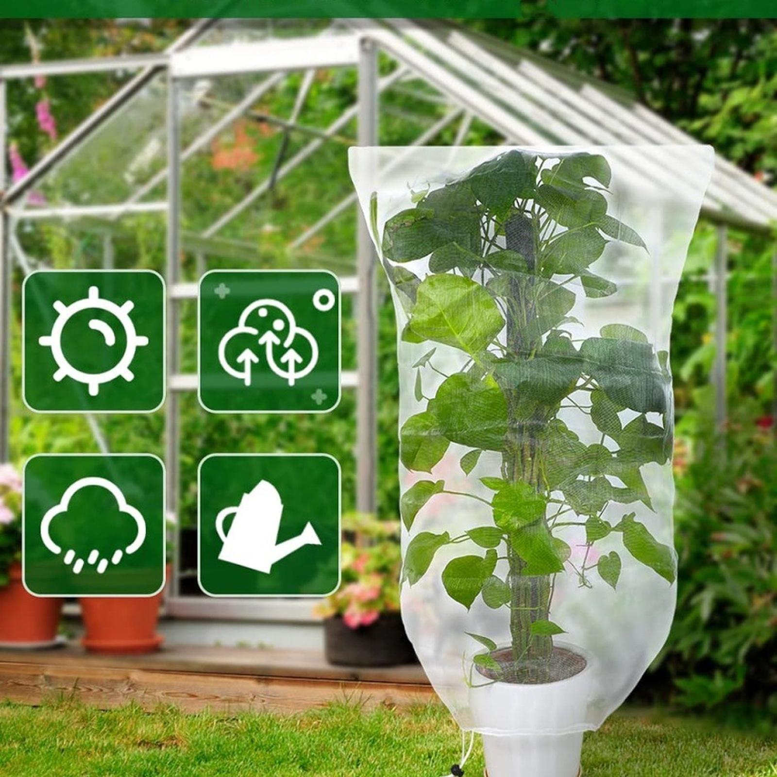 Plant Insect Protection Cover with Drawstring and Zipper Closure Mesh Netting for Fruit Trees and Plants 180x200 cm one size белый