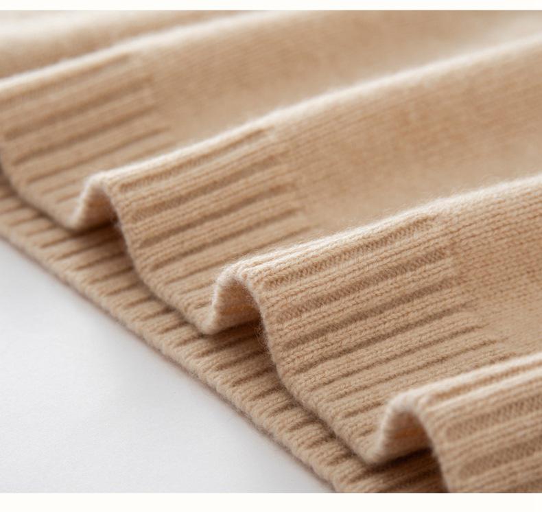 Women's Cozy Raglan Cashmere Sweater - Thick, Loose Knit, Round Neck Base Layer for Autumn and Winter
