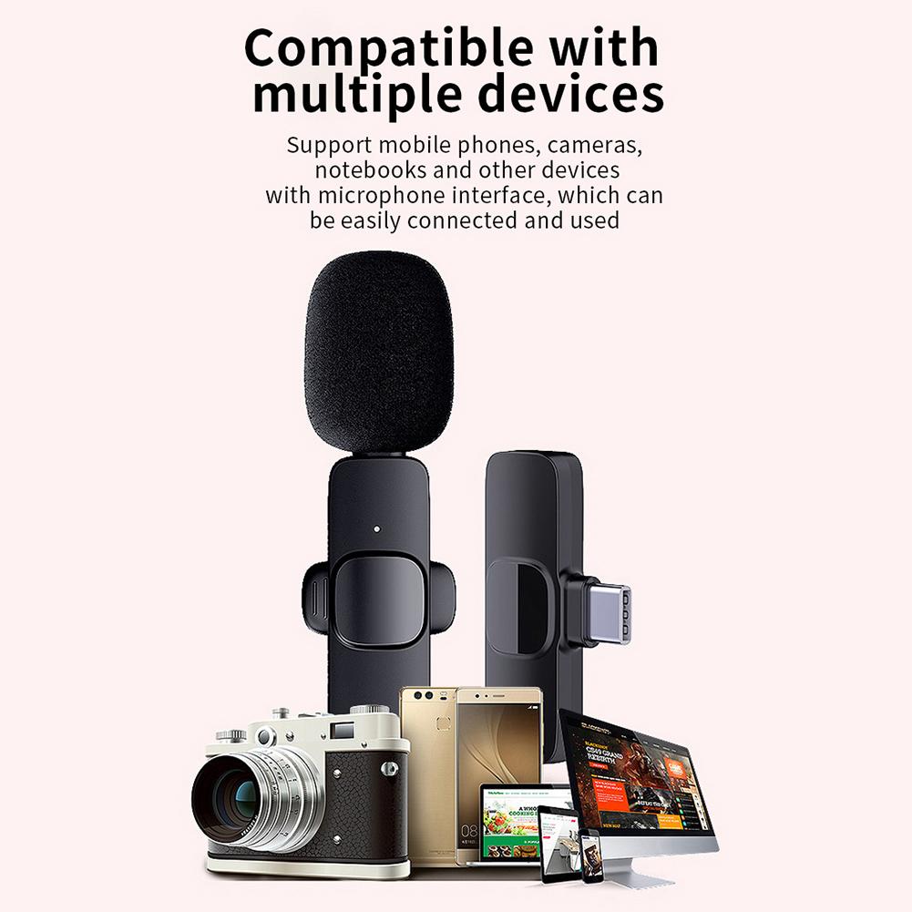 Upgraded (Plug-Play) Wireless Lapel Lavalier Microphone for iPhone iPad Recording,YouTube Facebook Live Stream,Vlog, Auto-Sync Wireless Mic