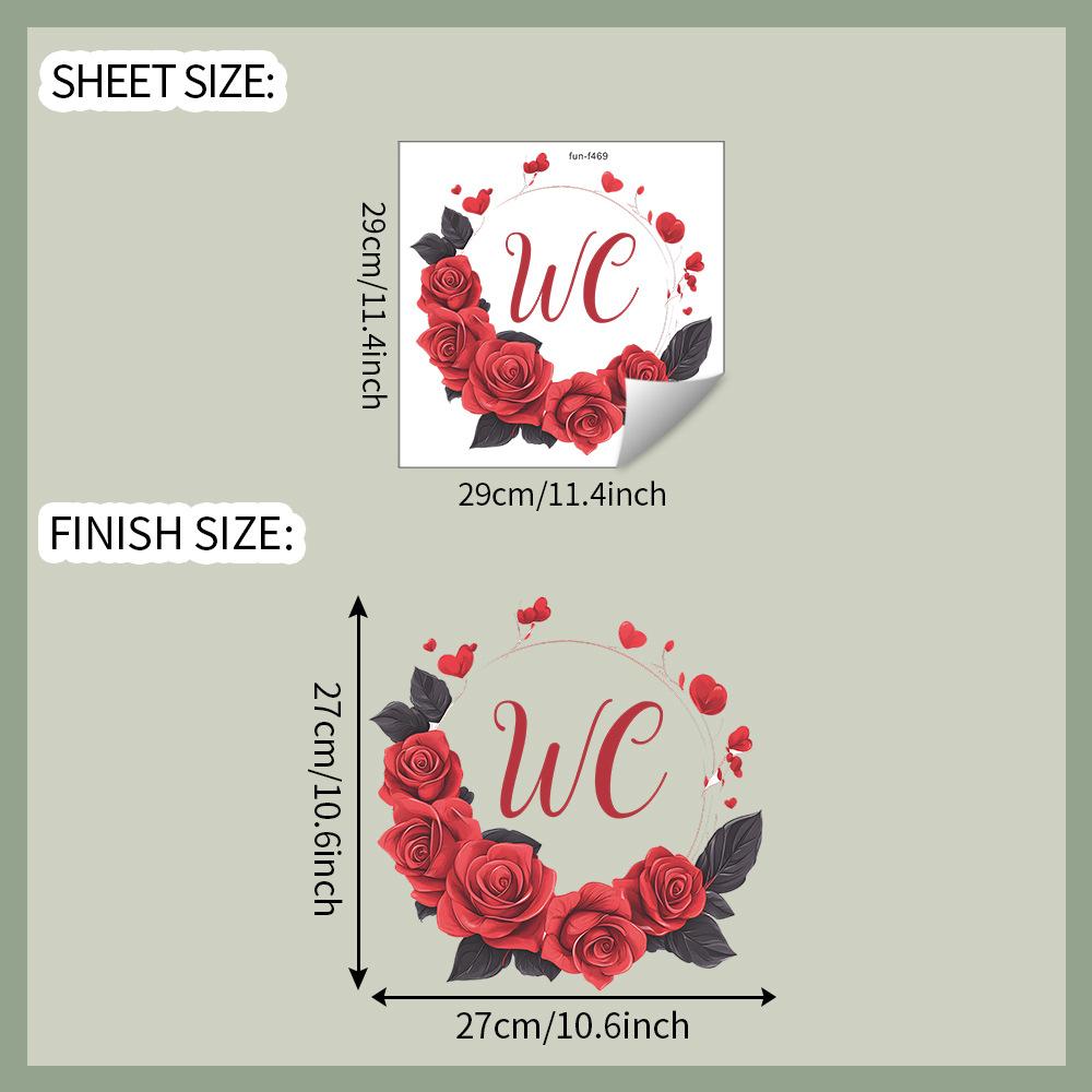 

Красная роза сердце слоган для ванной комнаты ванная комната туалет туалет декоративные наклейки на стену