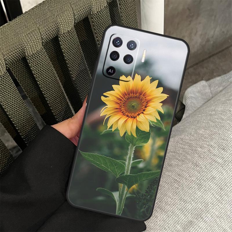 Sunflower Case For Oppo A18 A38 A58 A78 A98 A74 A94 A54 A40 A60 A80 A16 A76 A96 A15 A57S A17 A77 Cover