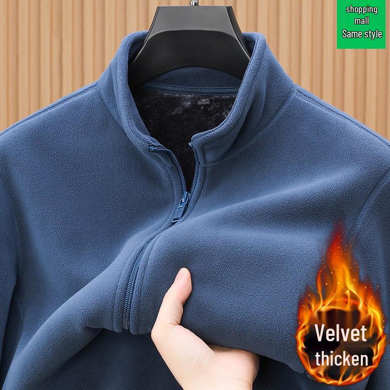 Men's Double-Sided Fleece Jacket - Warm Casual Spring & Autumn Mountaineering Liner