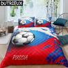 Soccer Duvet Cover Set King Queen Full Size Football Pattern Polyester Comforter Cover For Boys Teens Soccer Lover Bedding Set