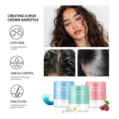 Pulbere volumizantă pentru păr cu pulbere pufoasă de păr în oglindă Pudră de șampon uscat. Controlul uleiului Pufitatea și portabilitatea de lungă durată