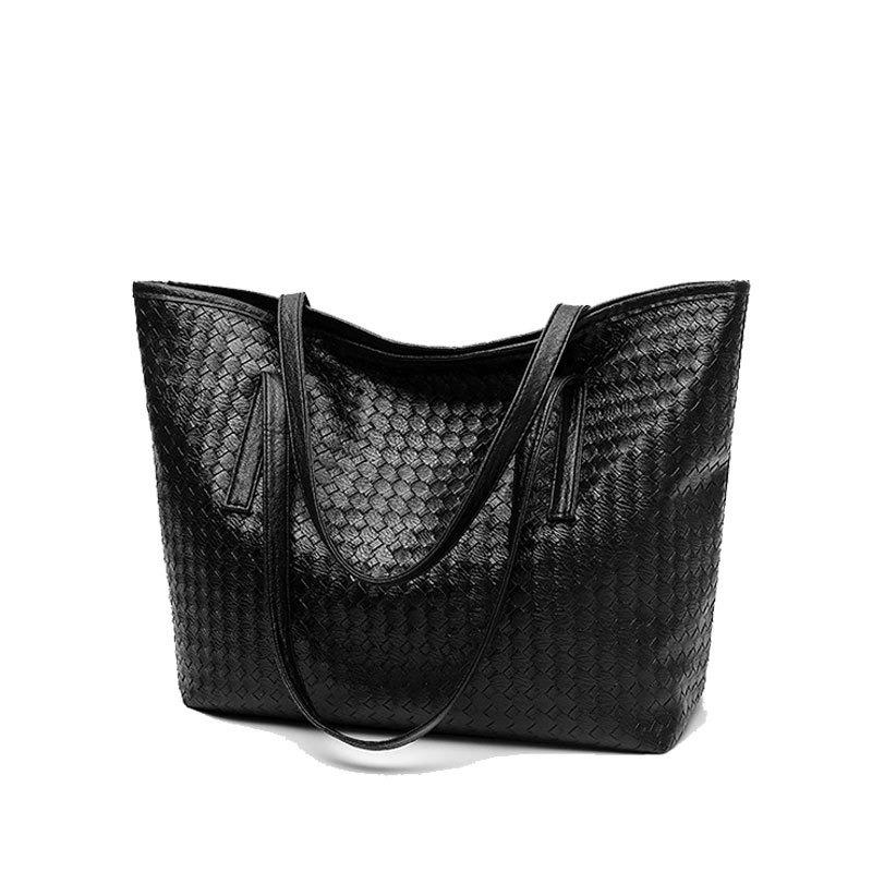 Shoulder Bag Women's Large-capacity Solid Color Woven Simple Tote Bag Tote Bag Can Be Printed