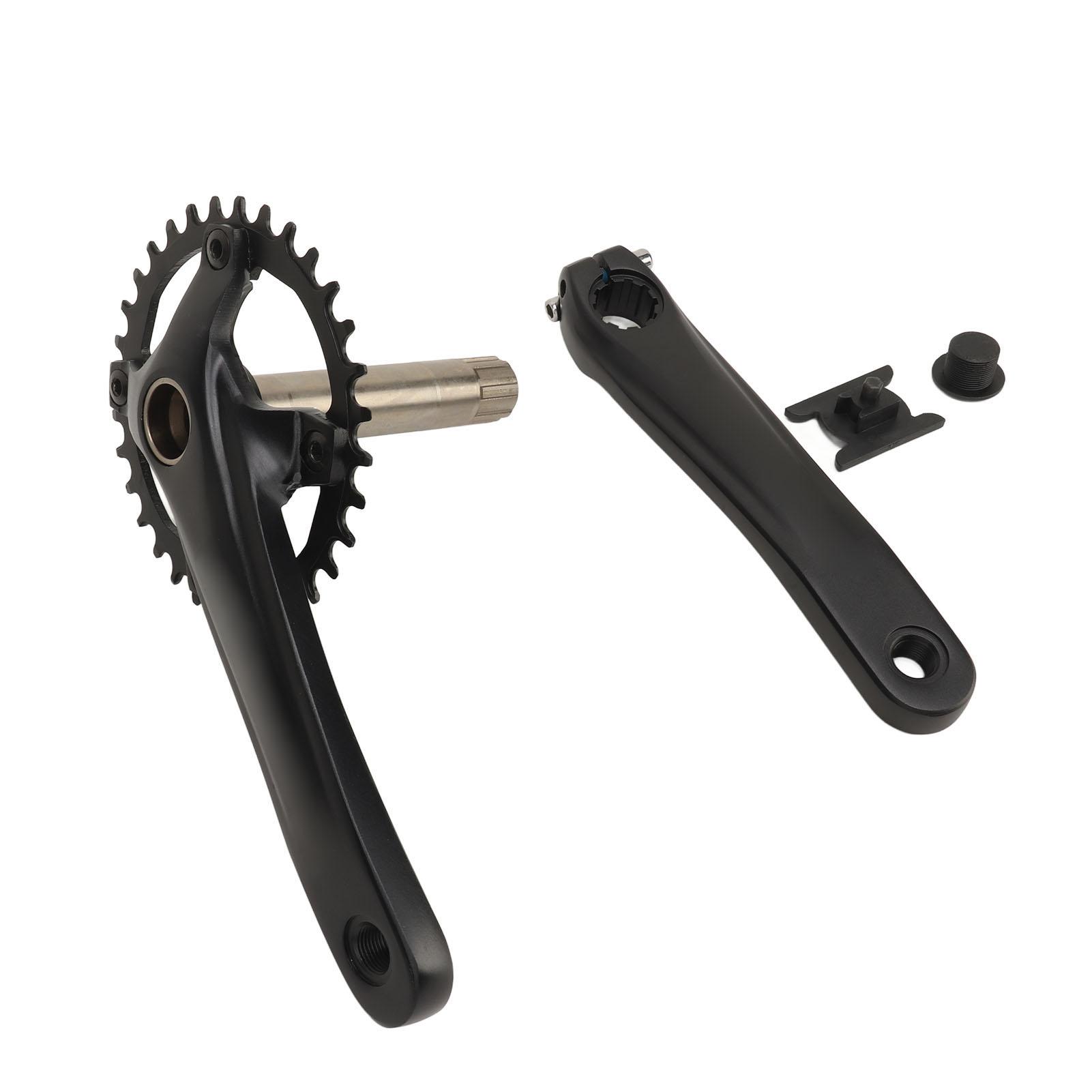 Mountain Bike Crankset 104BCD Round 32T Aluminium Alloy Hollow Integrated Light 170mm Crank Arm Set for 8 to 12 Speed