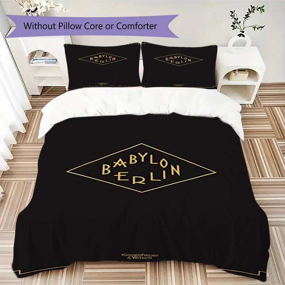 Babylon Berlin Pattern Bedding,Quilt Set Quilt Cover Pillowcase Home Birthday Gift(1 * Duvet Cover + 2 * Pillowcase, Without Core)_lx