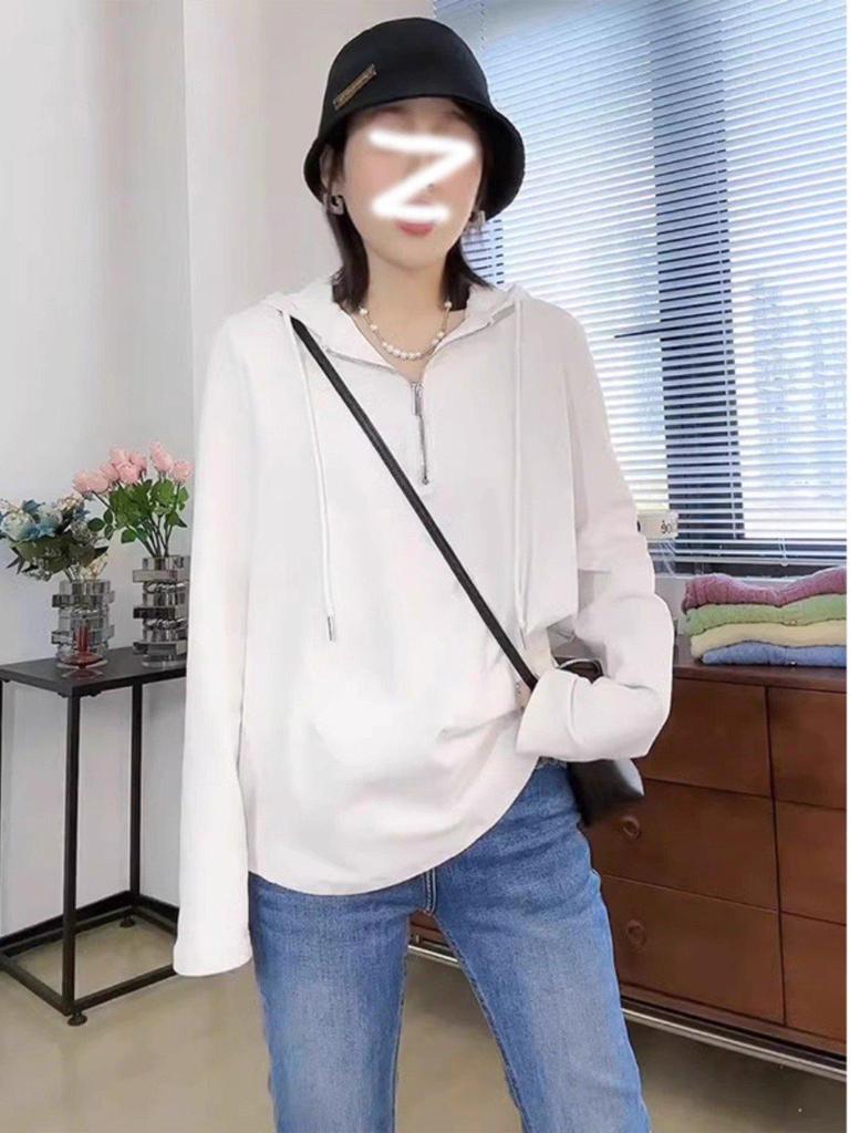 Plus Size Women's Hooded Sweatshirt - Slimming, Long Sleeve, Belly Cover, Fall 2025