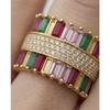 Bague - LUXENTER - Ulethel - Or jaune 18 carats - Zirconium multicolore - Largeur 11 mm