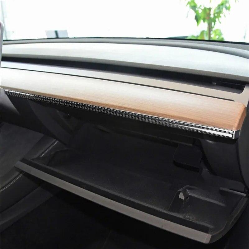 

Черная красная полоса нижней накладки на приборной панели второго пилота из углеродного волокна для модели Tesla 3/Y чёрный