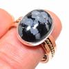 Anello in Argento Sterling 925 Bicolore con Cristallo di Neve Naturale Misura 9 M2b44