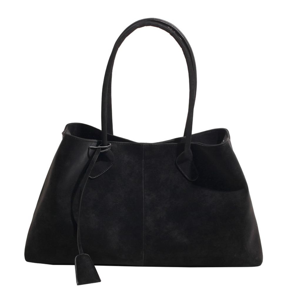 High Quality Versatile Tote Bag Large Capacity Faux Suede Shoulder Bag Solid Color Handbag for Women