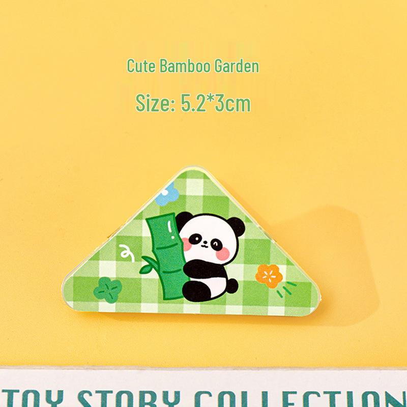 Cute Panda Triangle Clip for Students - Creative Cartoon Paper and Diary Corner Clip