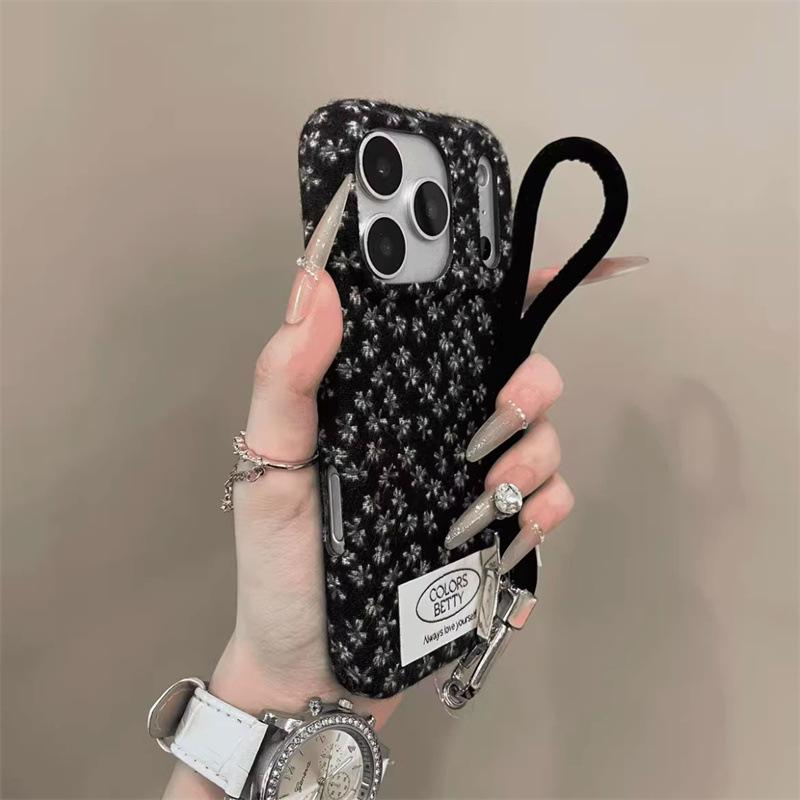 Floral Full-Screen Phone Case for iPhone 17 Pro and 15 Pro with Apple 16 Pro Lanyard