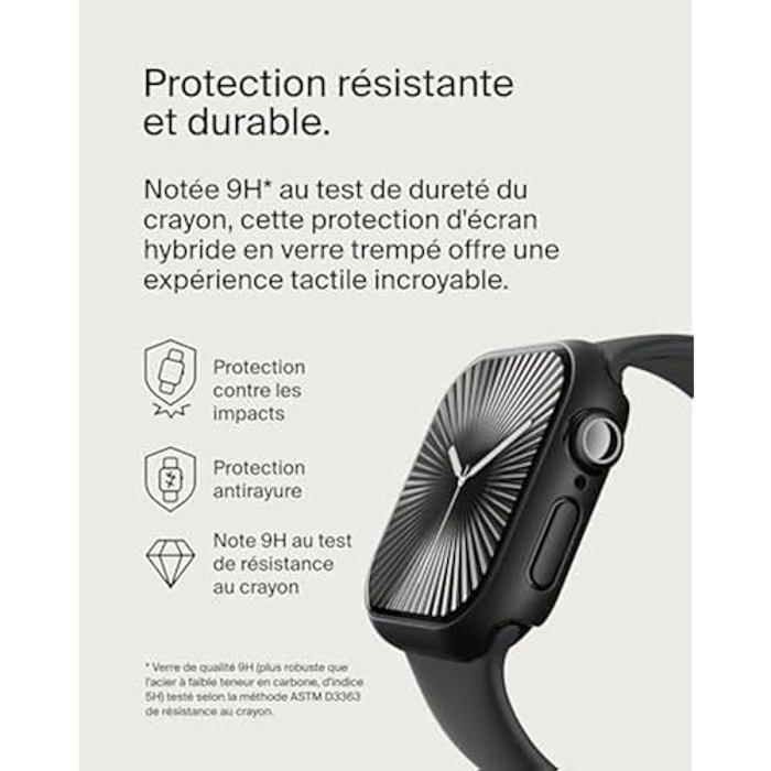 Protection d'écran - BELKIN - TemperedCurve - Apple Watch Series 10 (42mm) - Verre trempé 9H - 2-en-1