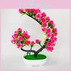 Potted Simulation Rose Plant With Fake Flowers And Green Plants Decoration Table