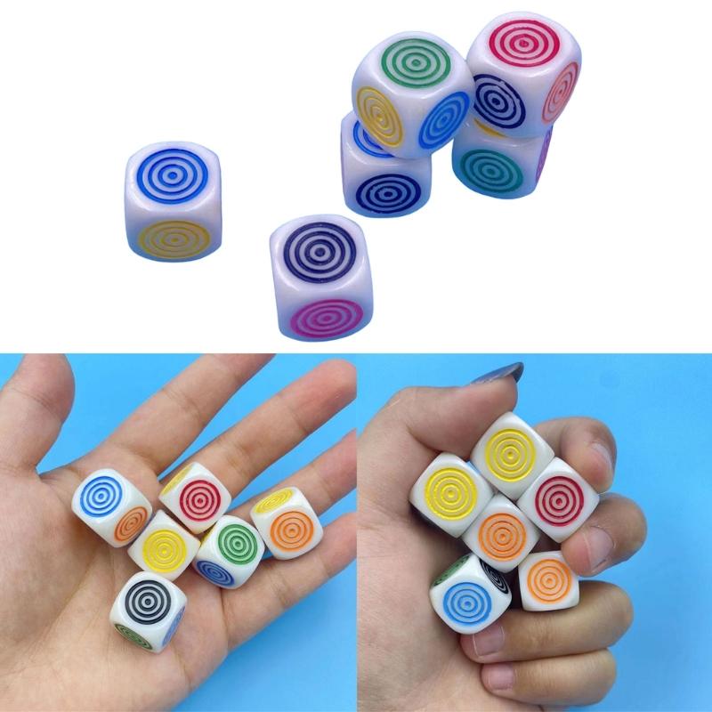 Game Playings Square Block Circle-shape Party Family Toy Dices Small Colorful