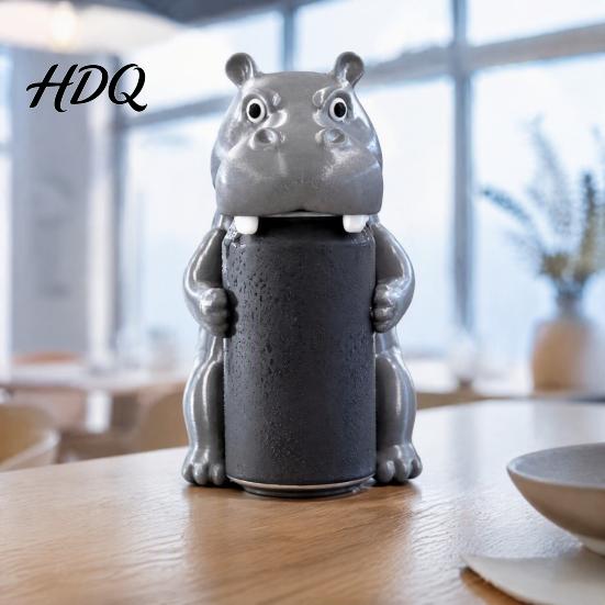Soda Can Accessories Dinosaur Hippo Frog Elephant Protector Lid 3D Printed Cute Animal Beverage Lids Cover Dust Proof Carbonation Preserving Top Cap