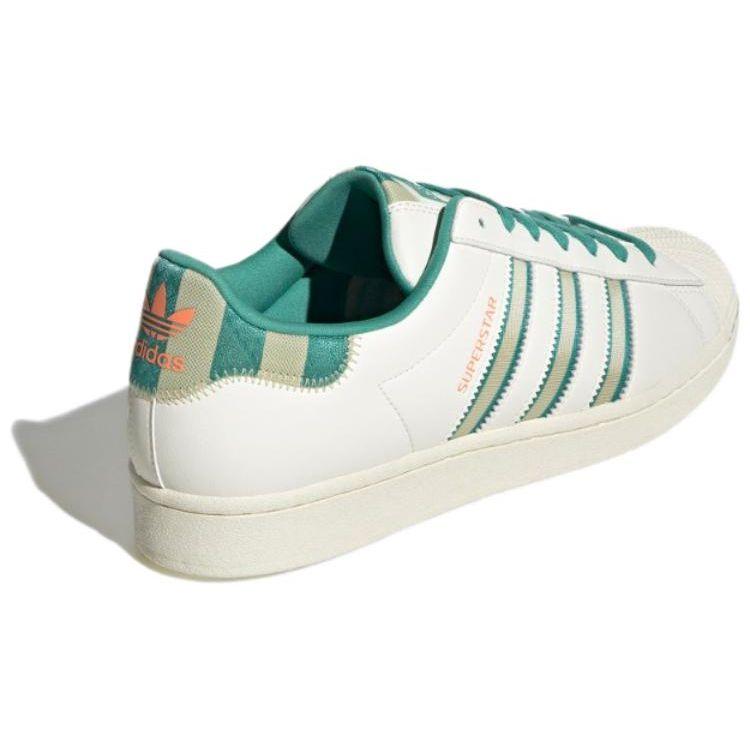 Adidas Originals Superstar Series Comfortable Versatile Slip-Resistant Lightweight Low-Top Skate Shoes Unisex Sneakers White Green IE2931