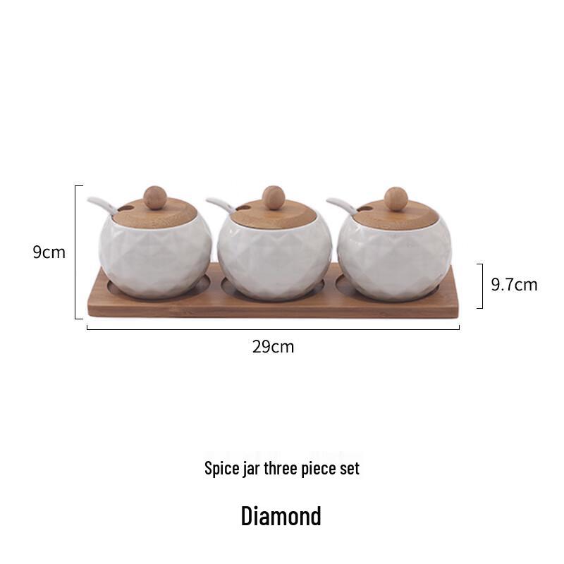 Diamond Style Ceramic Spice Jar Set