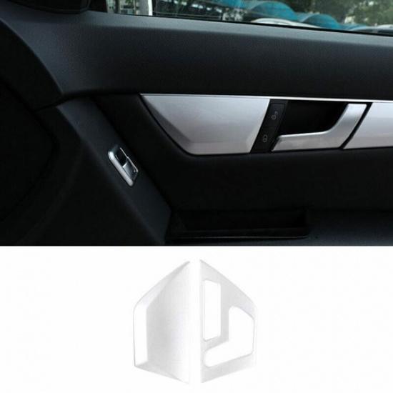 Silver ABS Seat Adjustment Handle Panel Trim 2pcs Fit For Benz 2007-2014 C-Class
