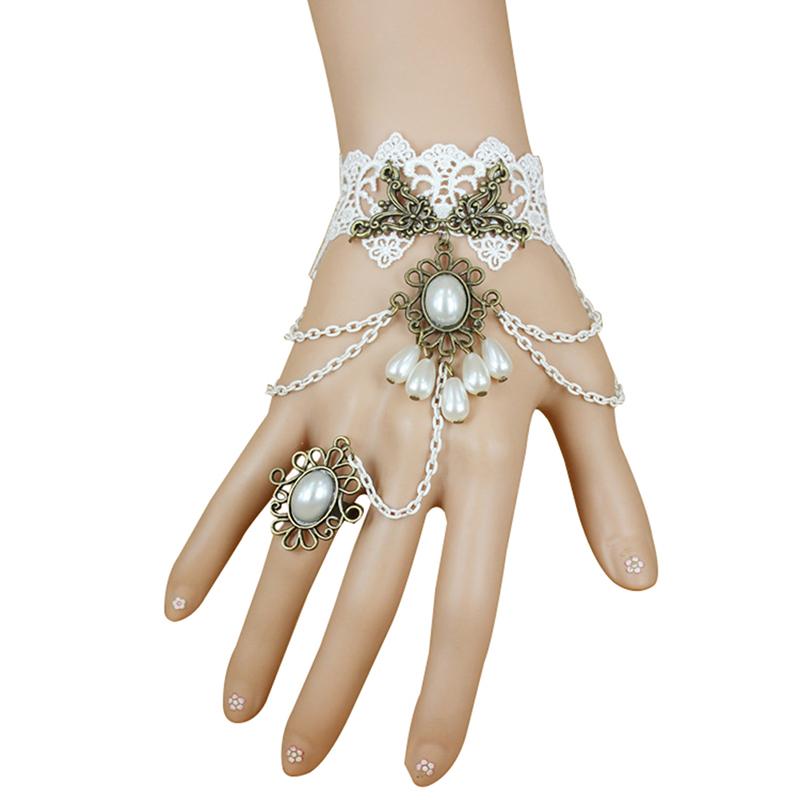 Women's Vintage Steampunk Gloves Wrist Cuff Gear Girls Jewelry Accessories Victorian Bracelets Costume Lace Handwear