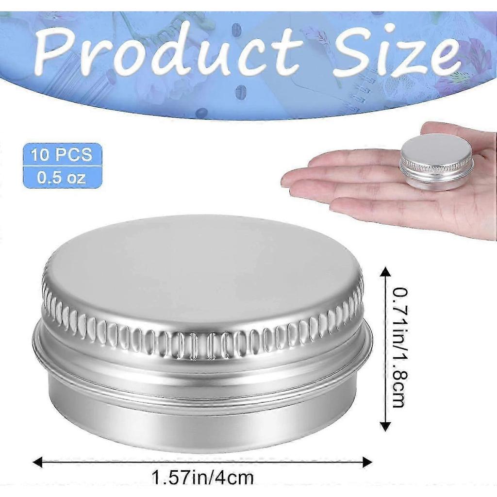 05 Ounce Aluminum Tin Jars with Screw Lids 15 ml Round Aluminum Tin Cans Jar Refillable Containers Empty Tins Containers Bottle for Salve Cosmetic Lip