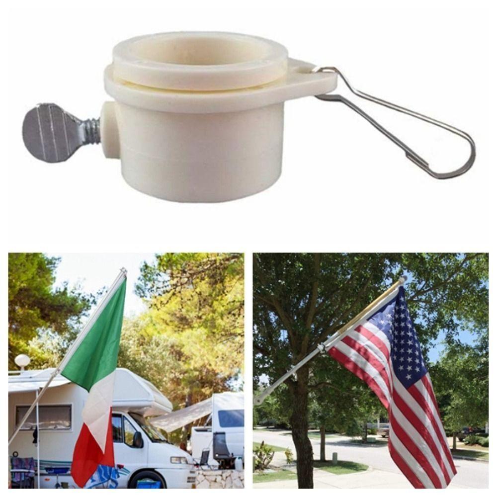 Adjustable With Grommets Flag Pole Ring Anti-wrap White Flagpole Rotating Ring No Rust Flag Pole Mounting Rings Office