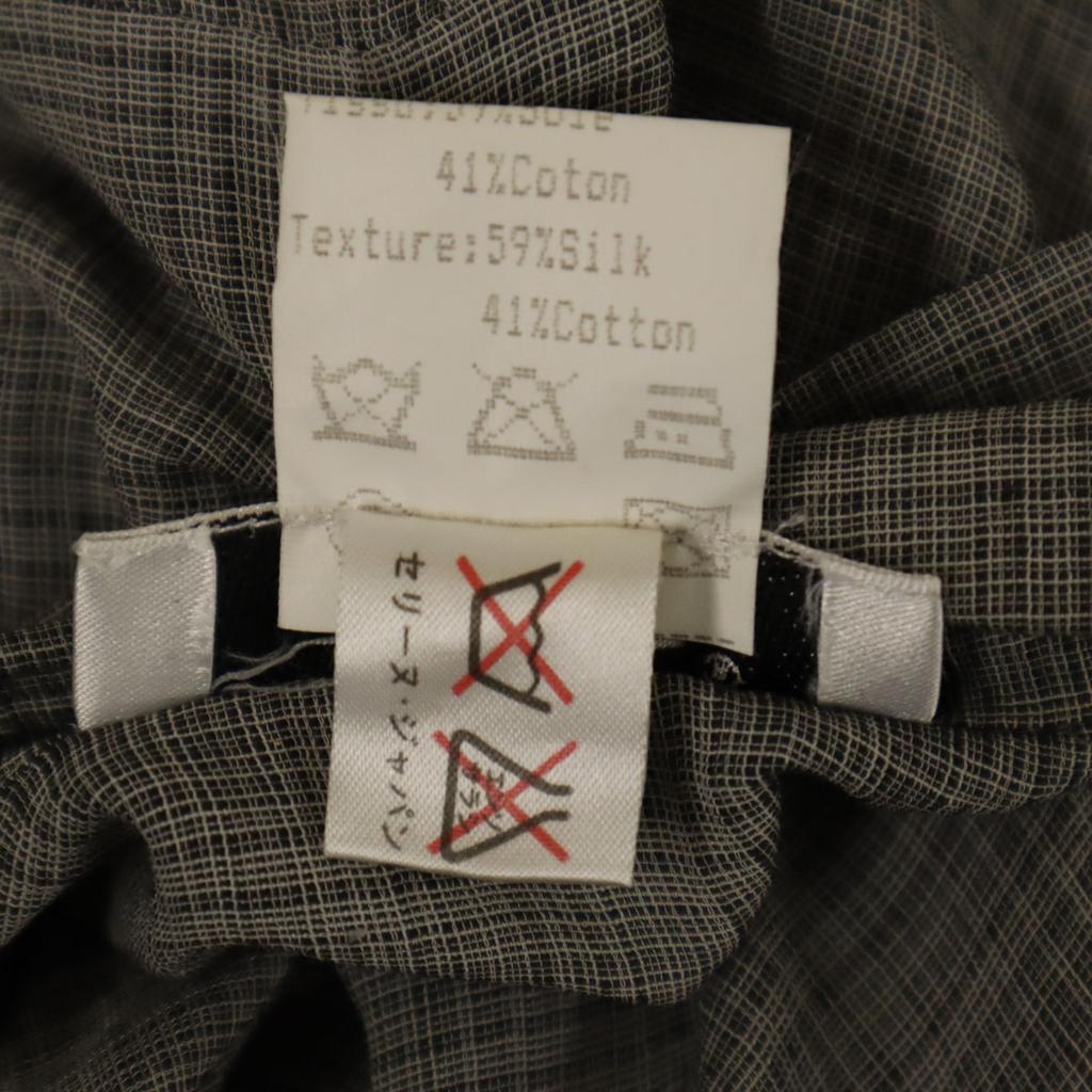 Celine Französisches Seidengemisch Karomuster Kurzarmhemd 42 grau Damen Gebraucht