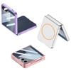Luxury Slim Matte Magsafe Phone Case for Samsung Galaxy Z Flip 7 Flip7 ZFlip7 Built-in Screen Protector Full Protection Cover