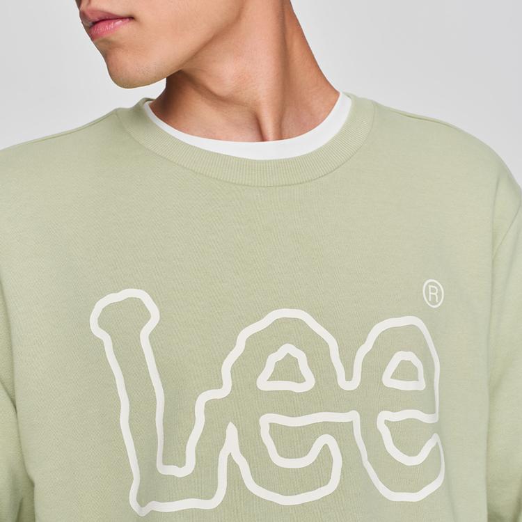 Lee Comfortable Round Neck Large Logo Print Design Sweatshirt Men sweatshirt Green LMT007903201764A05975