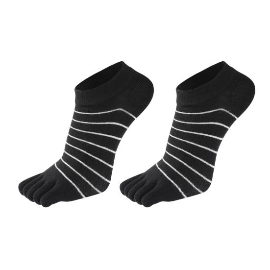 1 Pair Women Socks Five-Toed Split-Toe Design Anti-Odor Sweat-Absorbent Shallow Mouth Socks Sports Daily Wear