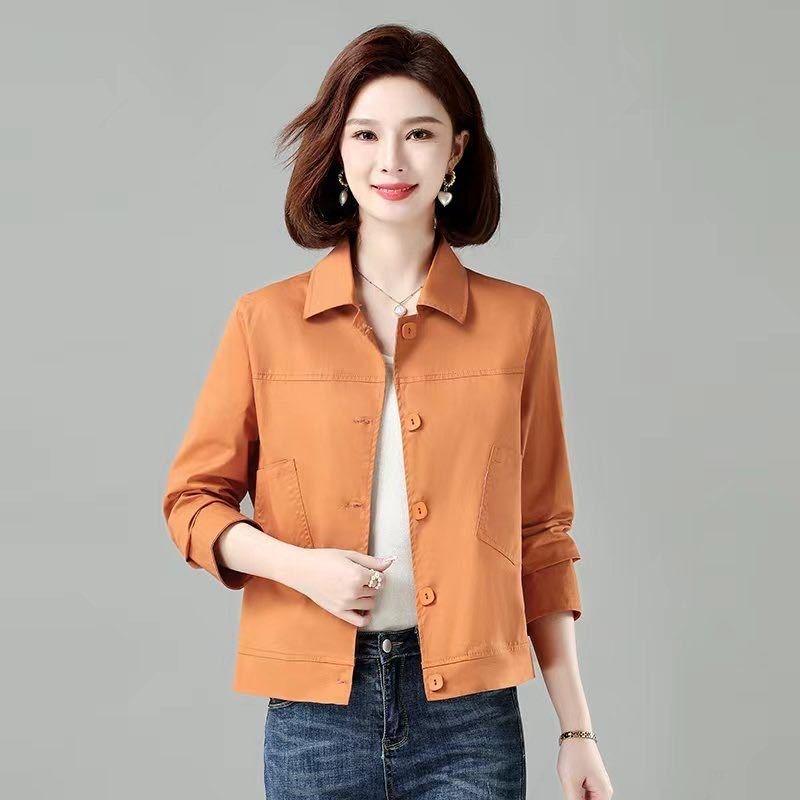 

Свободный топ с лацканами, короткое повседневное пальто, осенние женские и женские свободные короткие куртки больших размеров XXXXL оранжевый