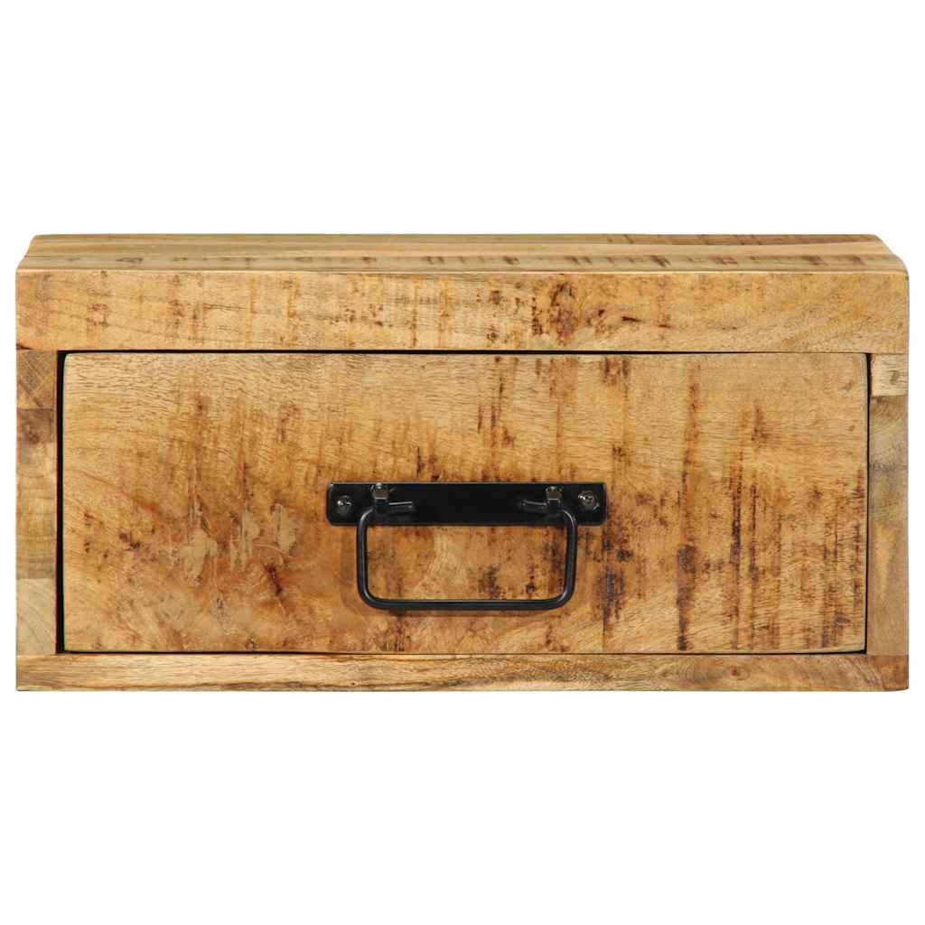 Wall Mounted Nightstand Rough Mango Wood