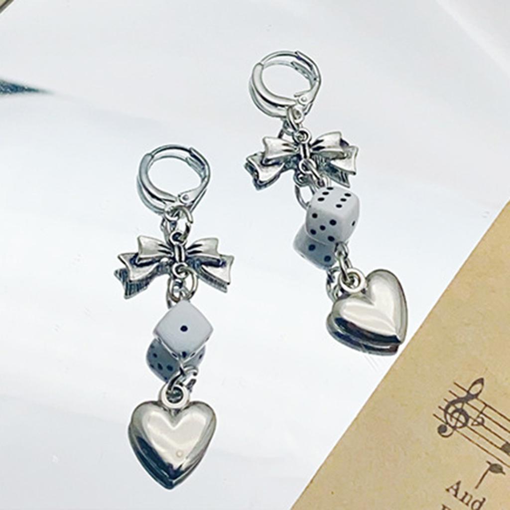 Fashionable Dice Earrings Charm Trendy Ear Pendant Ornament Modern Dice Earrings for the Fashion Forward Crowd