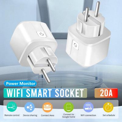 16/20A EU Socket EWelink/Tuya WiFi Smart Socket Smart Plug Power Monitoring Timing Outlet Alexa Google Home Alice Voice Control
